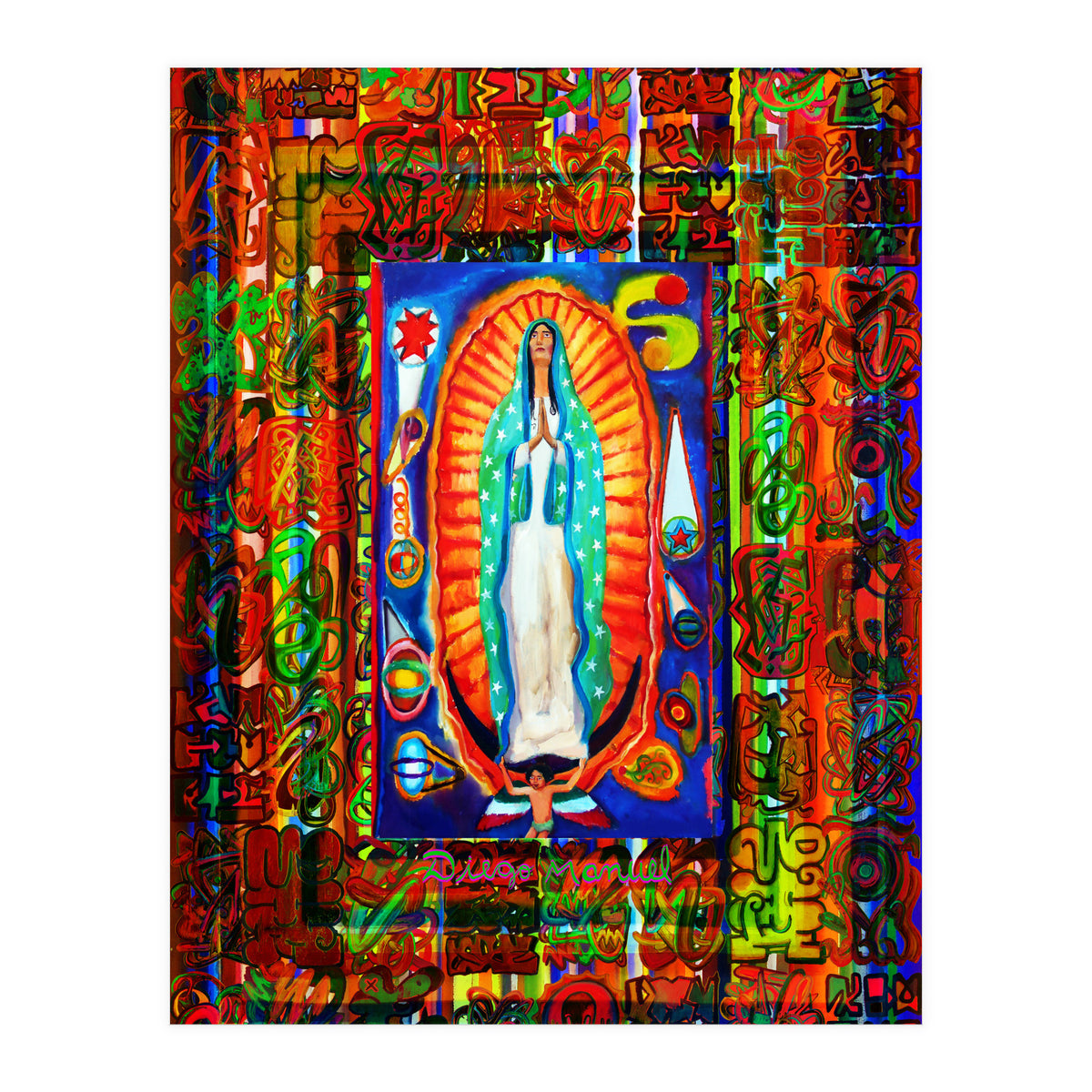 Graffiti Digital 2022 343 and Virgin of Guadalupe (Print Only)