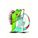 Iguana using Mouthwash, Funny bathroom humour (Print Only) thumbnail