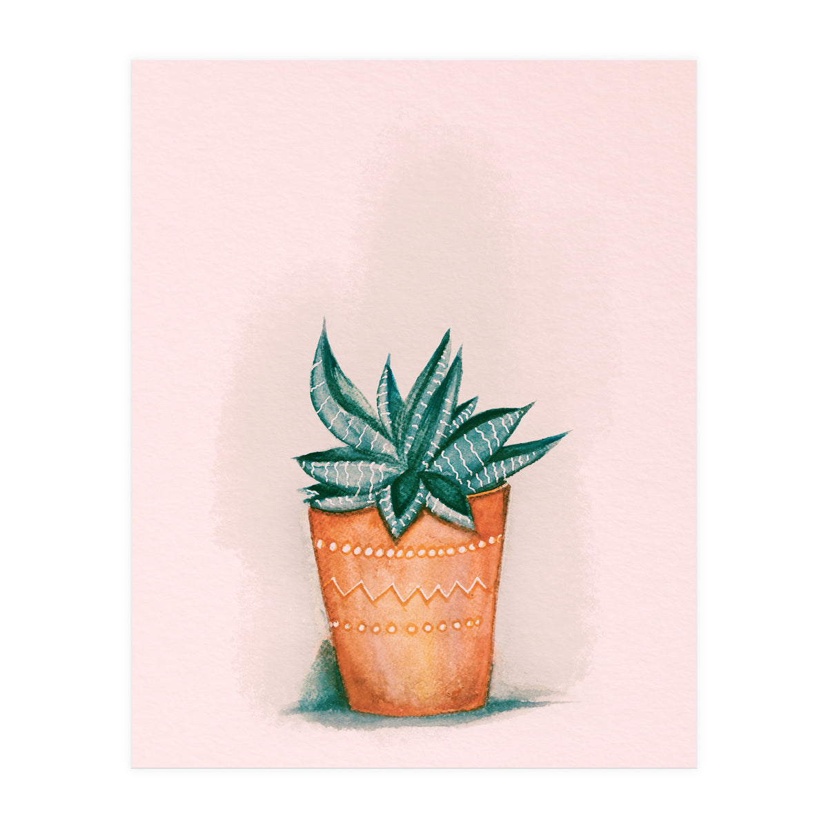 Aloe in orange pot (Print Only)