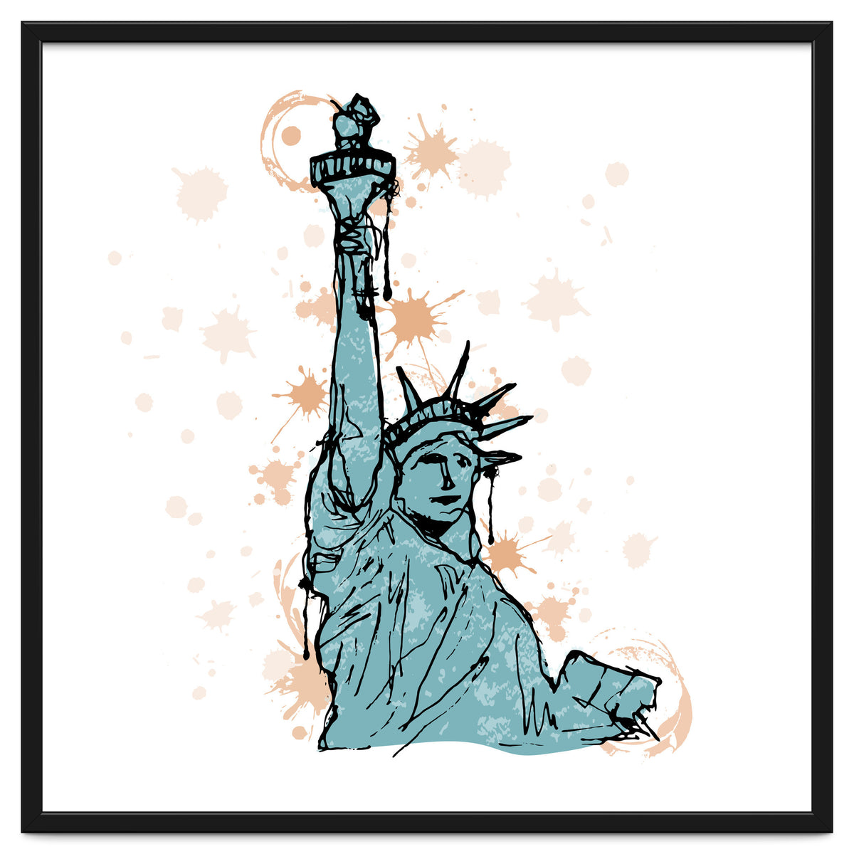 Close view of the Statue of Liberty Sketch