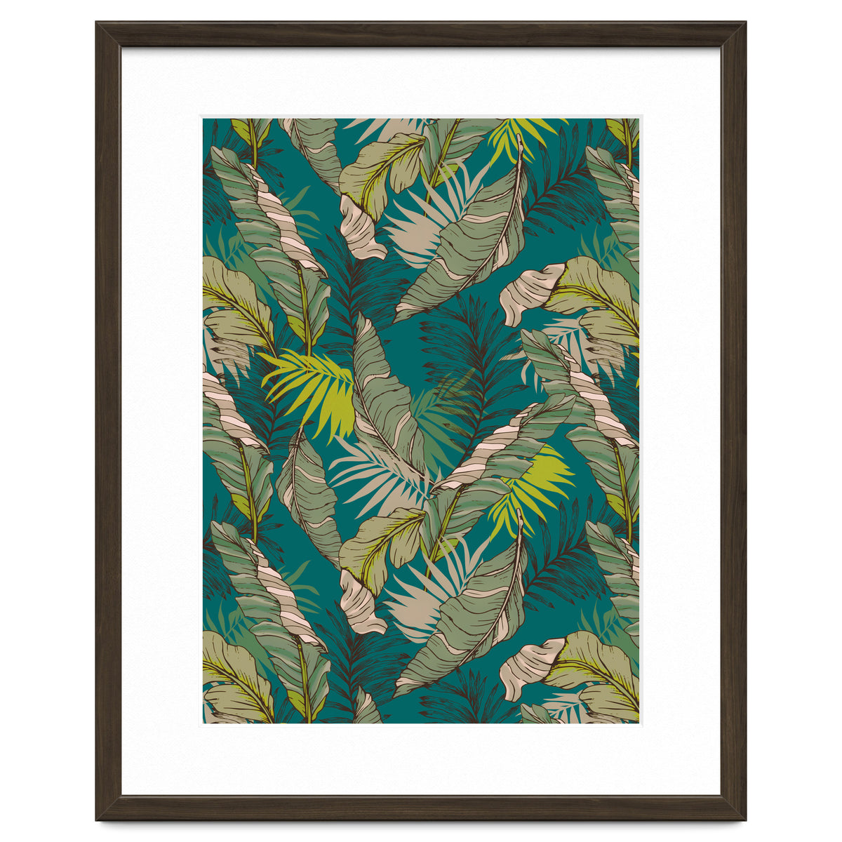 Drawing of wild tropical jungle