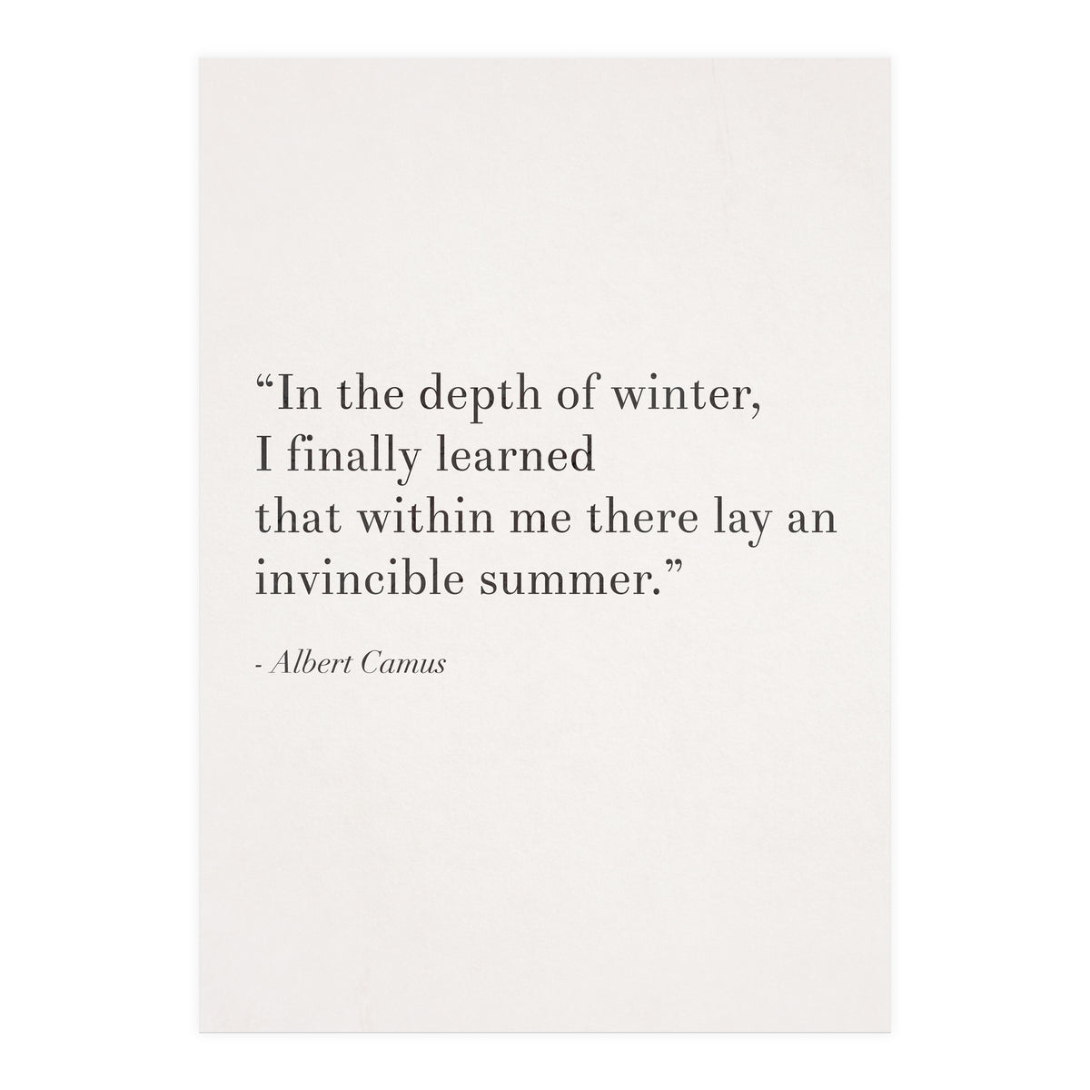 An Invincible Summer By Camus, White (Print Only)
