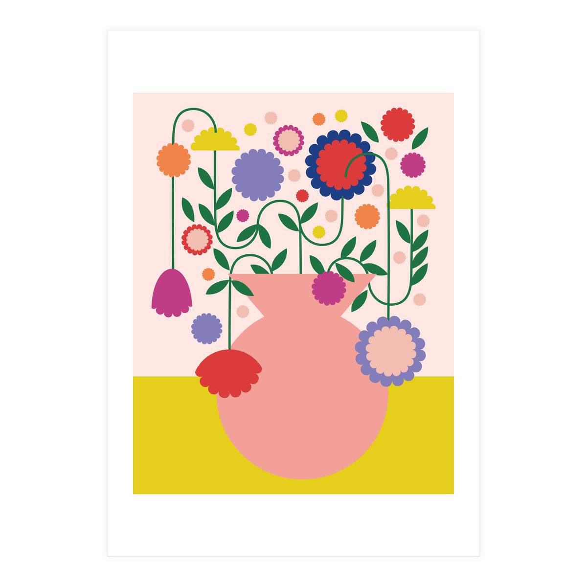 Happy flower Jar  (Print Only)
