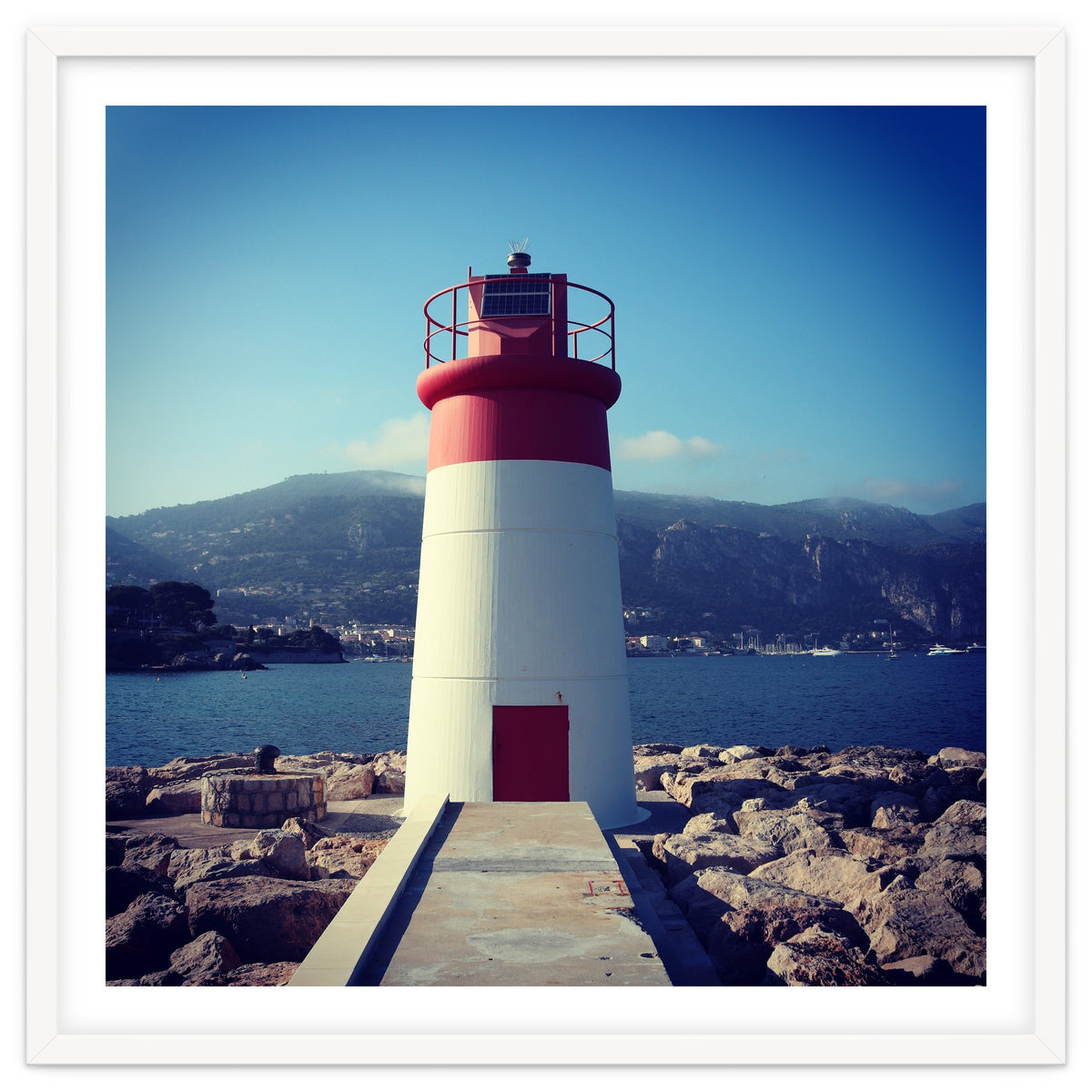 Red and white lighthouse