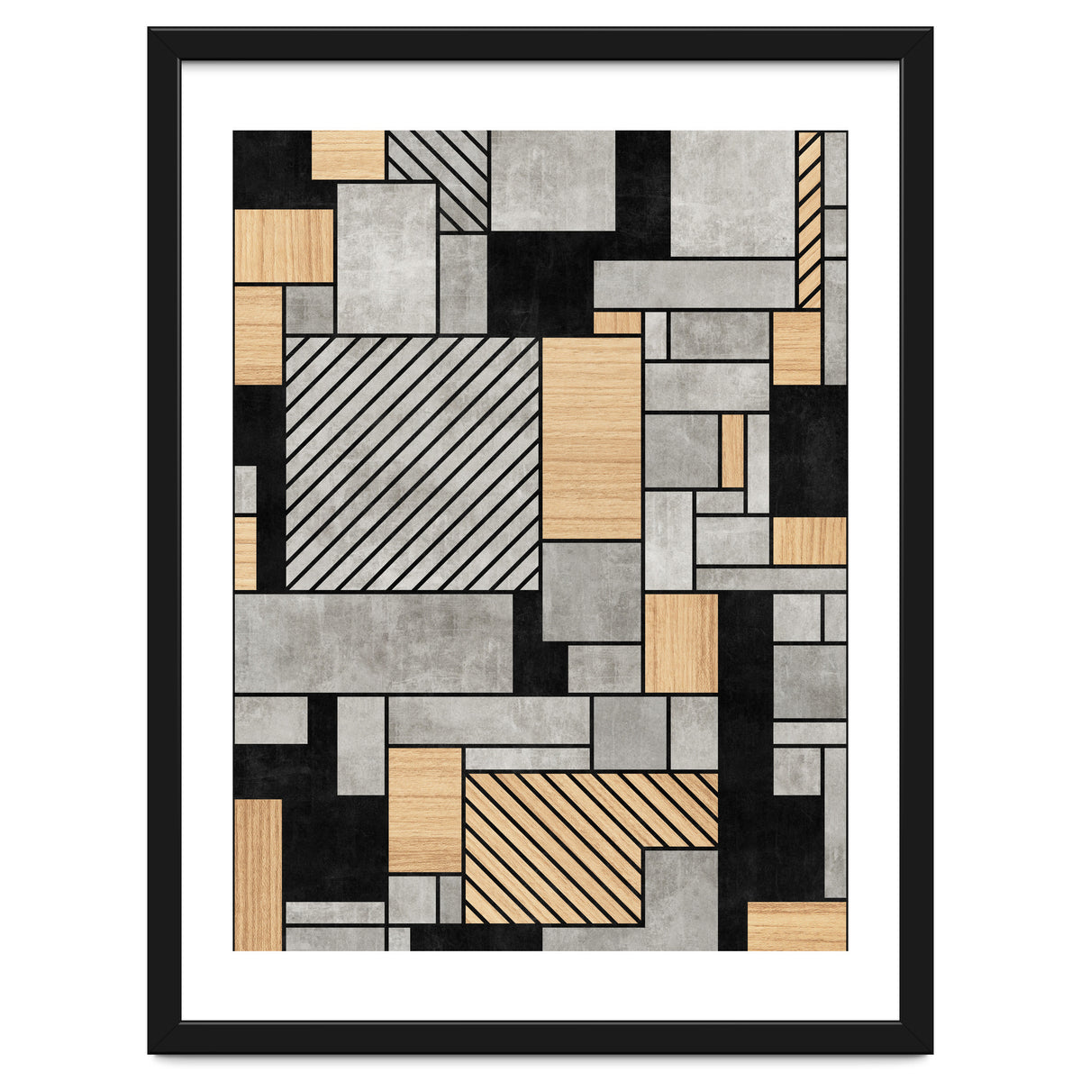 Random Pattern - Concrete and Wood