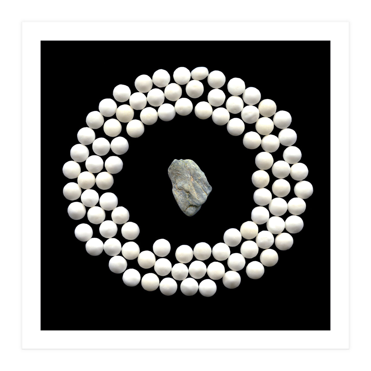 White pearls and stone (Print Only)