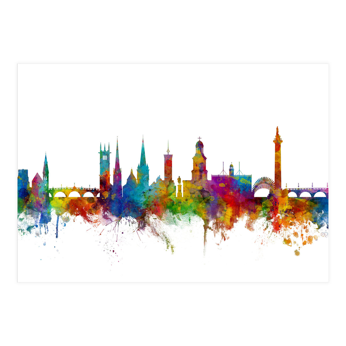 Shrewsbury England Skyline (Print Only)