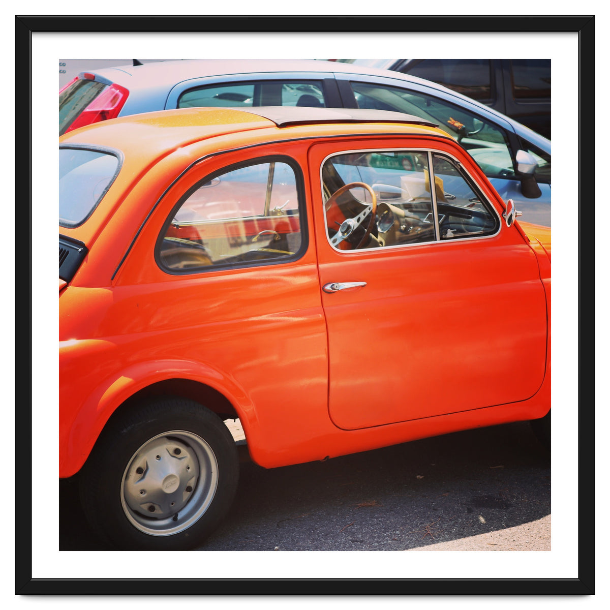 Classic orange Fiat 500