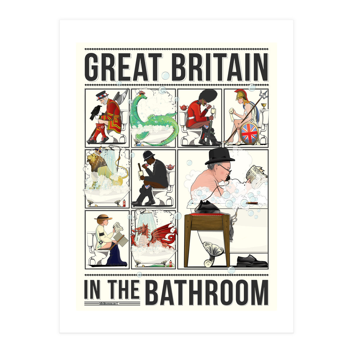 Great Britain in the Bath, Funny Bathroom Humour (Print Only)
