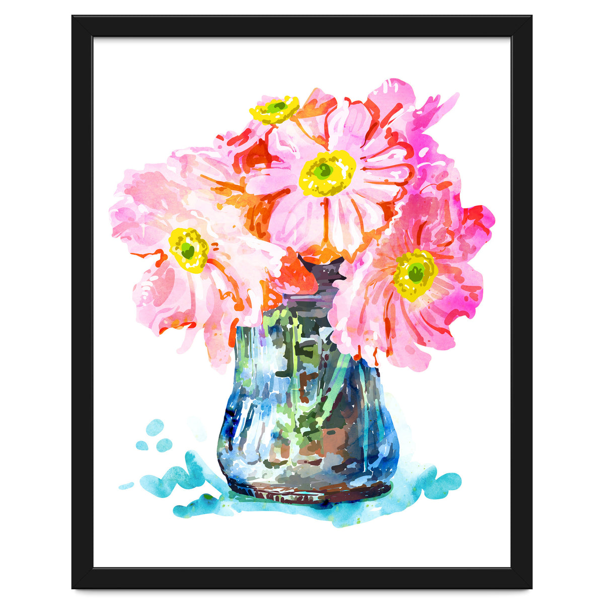 Watercolor Flower Pot