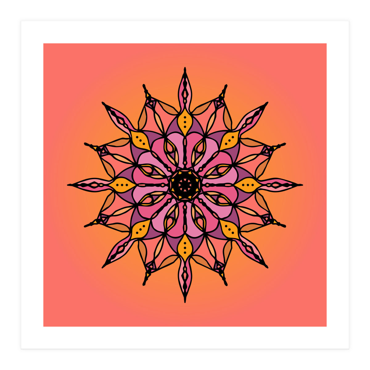 SUNSET CORAL MANDALA (Print Only)