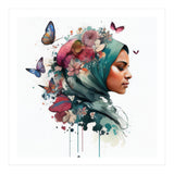 Watercolor Floral Muslim Woman #4 (Print Only) thumbnail