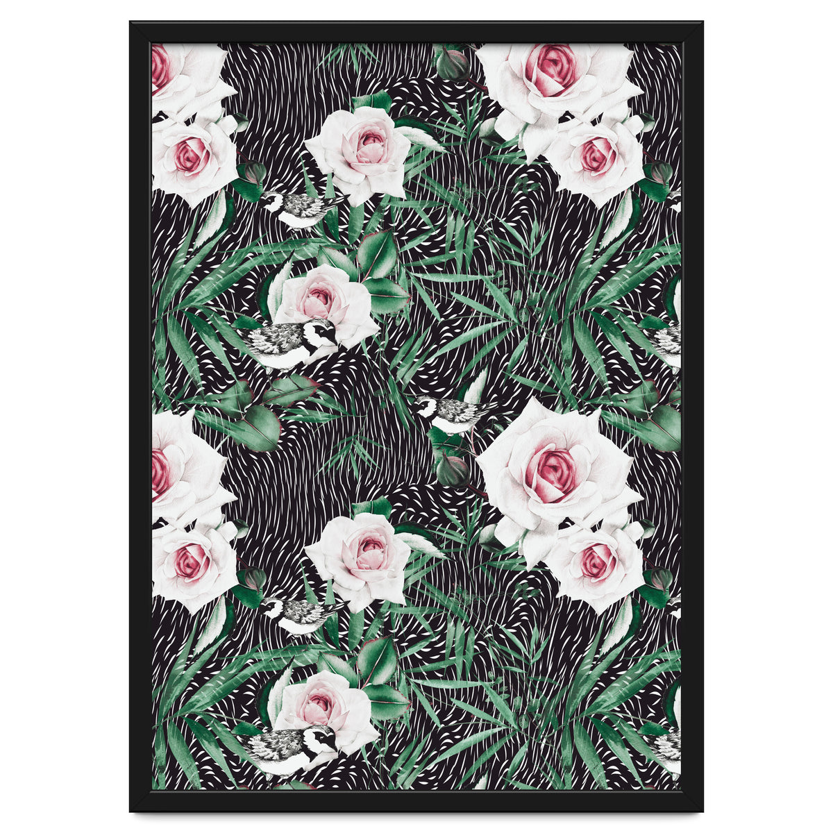 Dark flowery abstract of birds