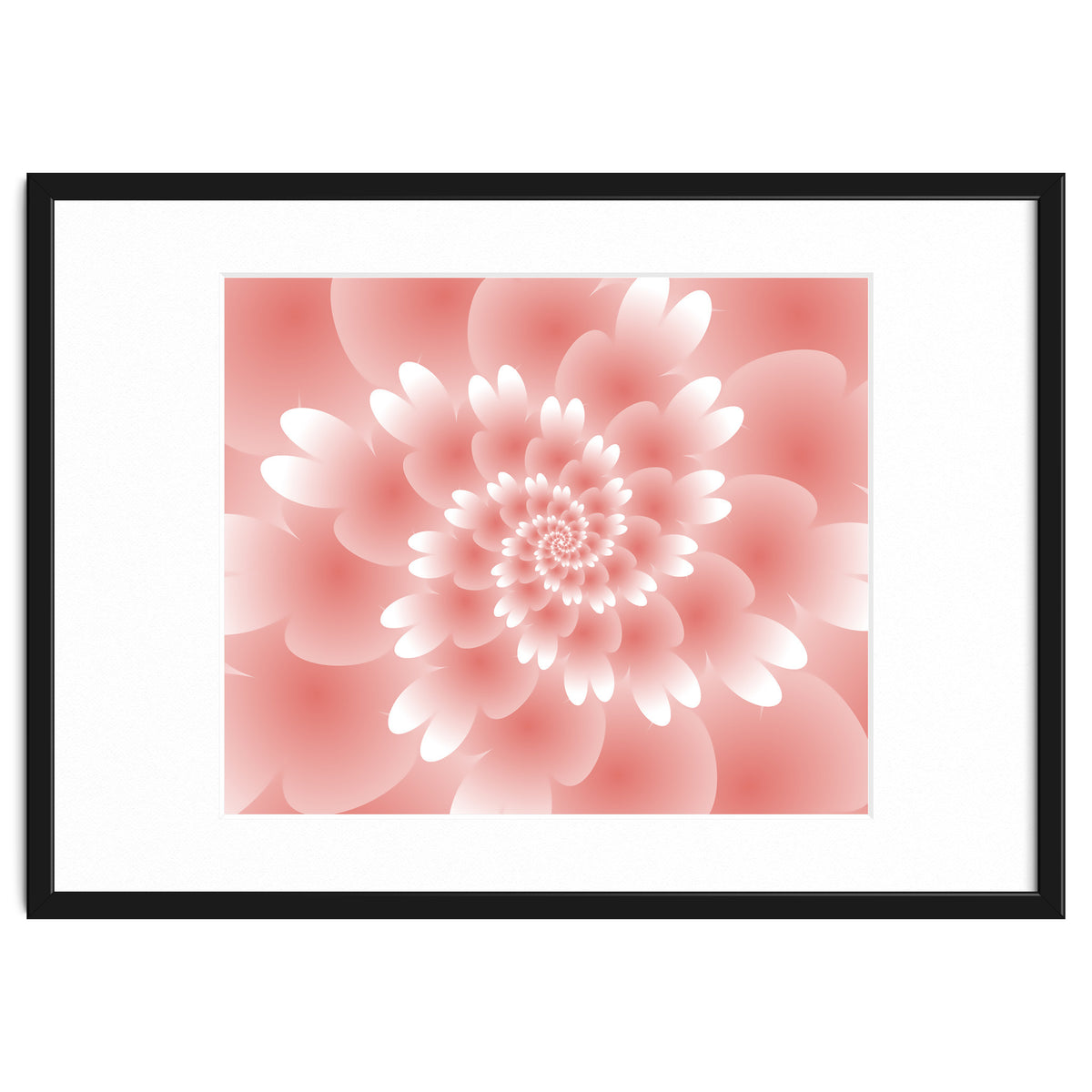 Abstract Orange Spiral Feather 3D ART