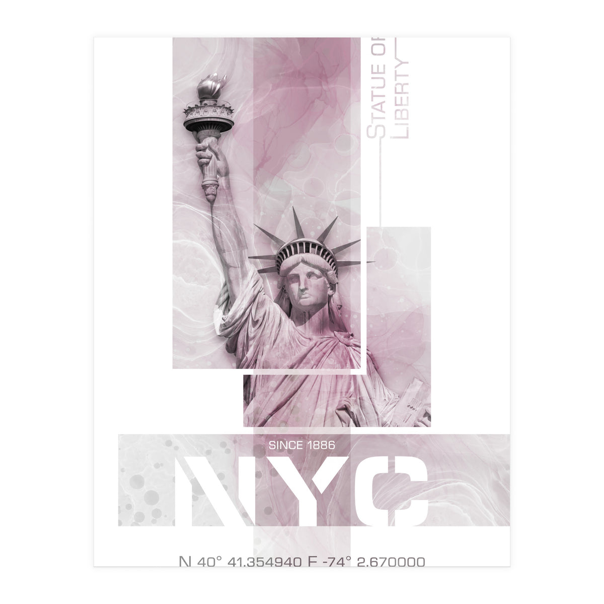 NYC Statue of Liberty | pink marble (Print Only)