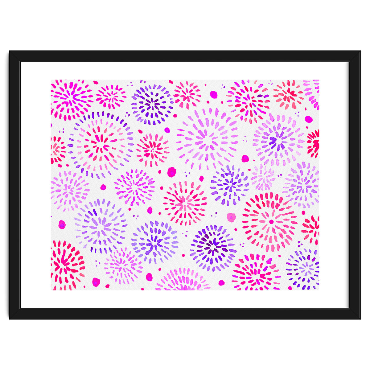 Abstract fireworks pattern in magenta and purple