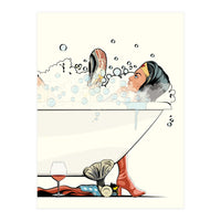 Wonder Woman in the Bath, funny Bathroom Humour (Print Only)