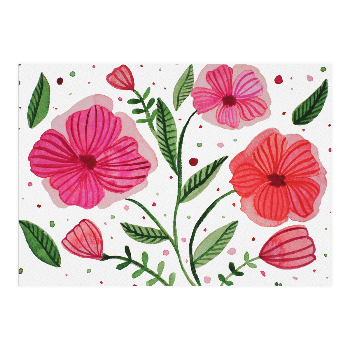 Cute whimsical floral illustration (Print Only)