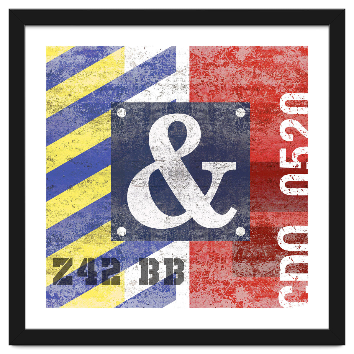 Blue Ampersand Industrial Abstract