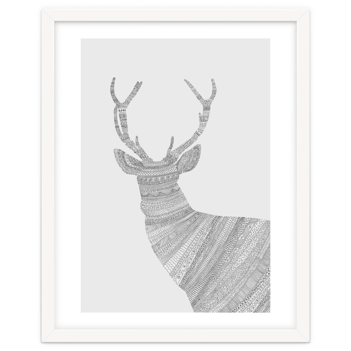 Stag Grey Poster