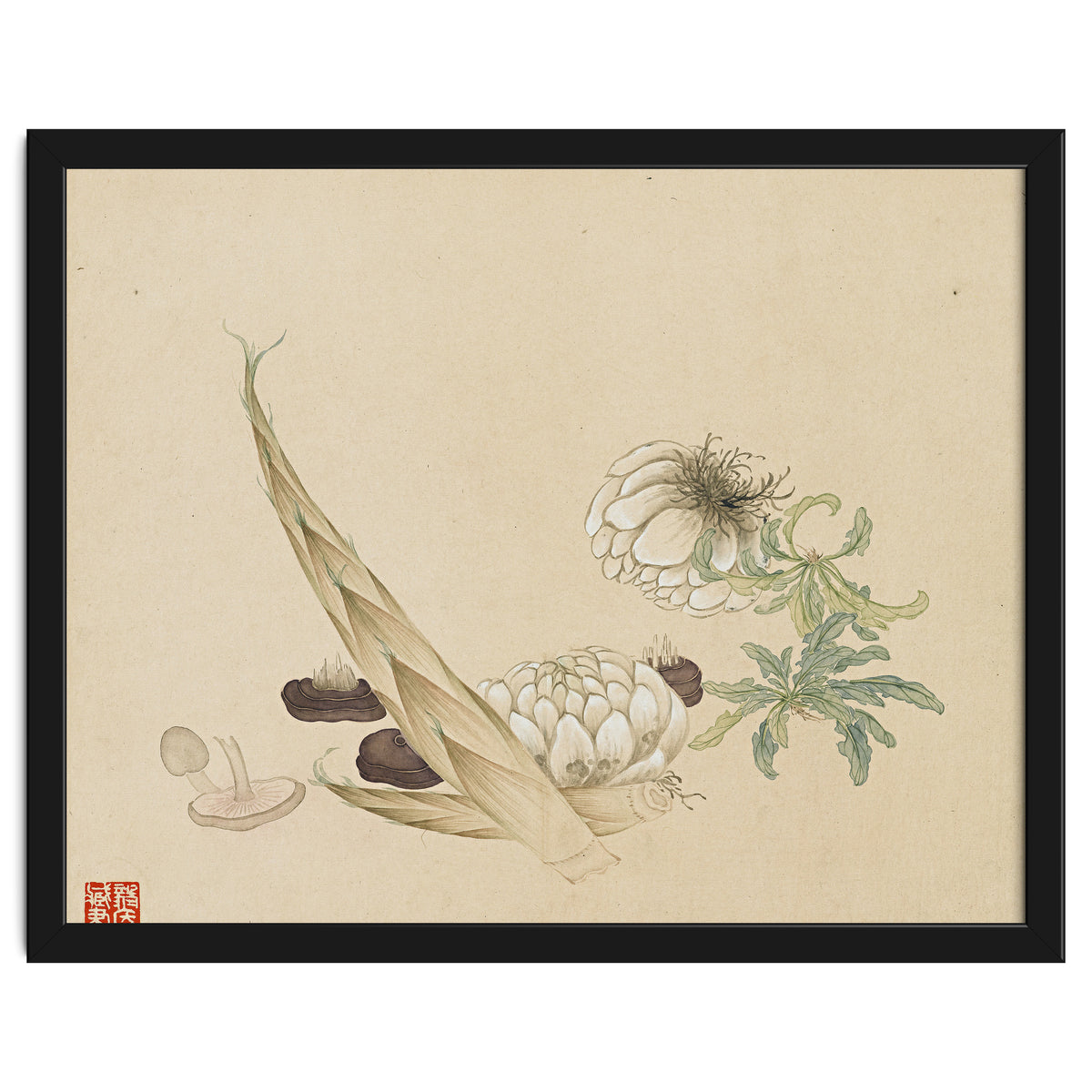 Wang Chengyu ~flowers, Vegetables, Lilies, Bamboo Shoots, Leaves, Mushrooms, Vegetables