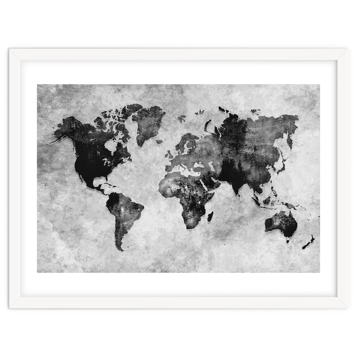 black and white world map