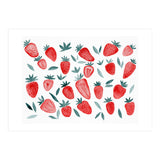 Strawberries - red and teal (Print Only) thumbnail