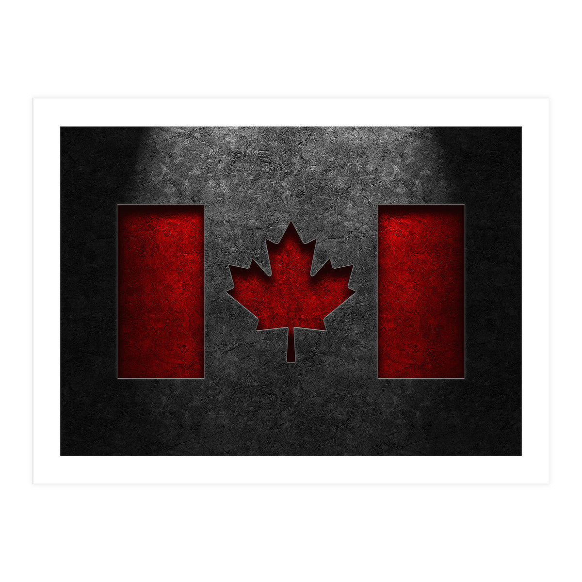Canadian Flag Stone Texture (Print Only)