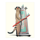 Meerkat Brushing Teeth, Funny Bathroom Humour (Print Only) thumbnail