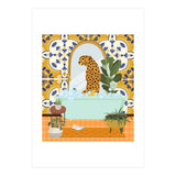 Cheetah Bathing in Moroccan Style Bathroom (Print Only) thumbnail