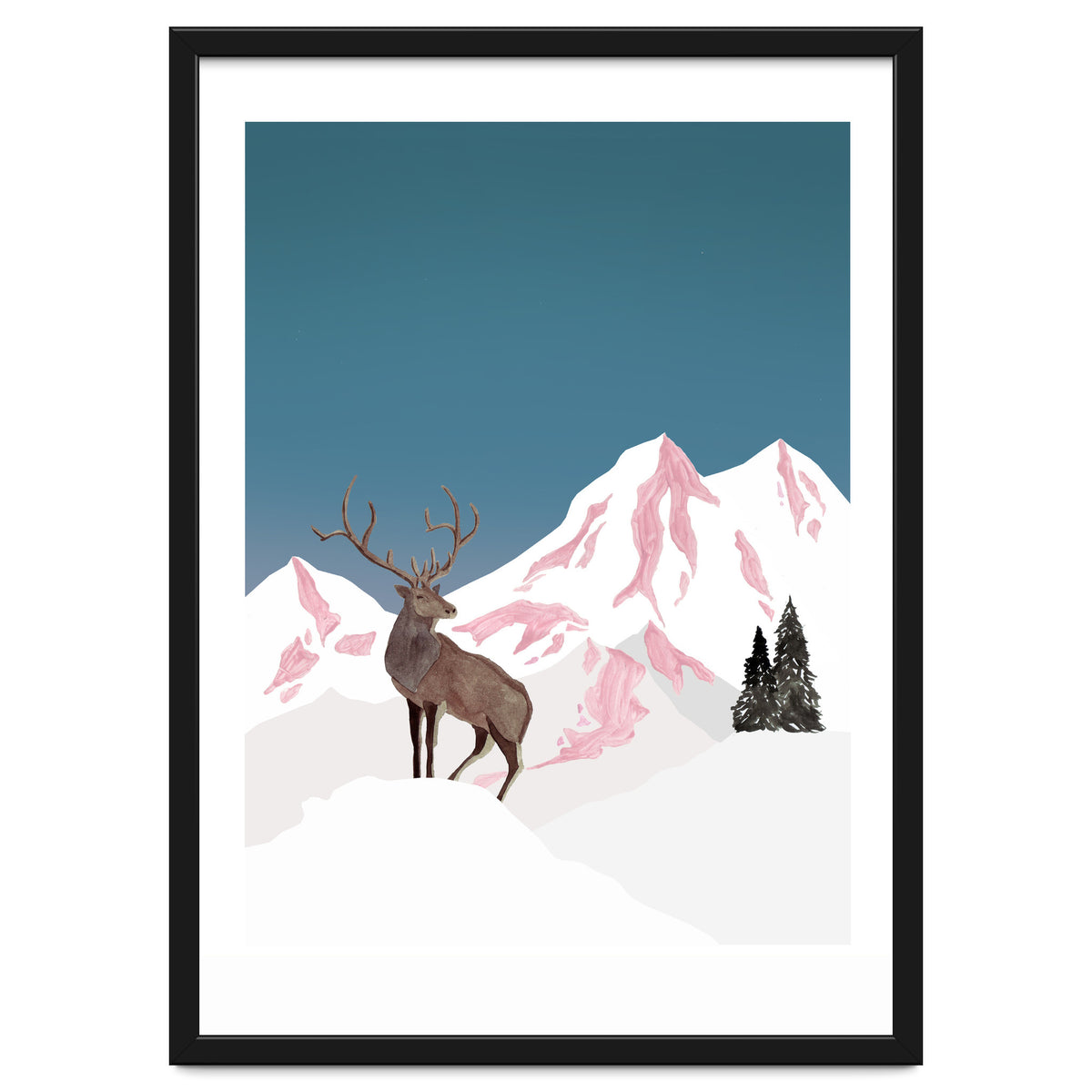 Mountain Love Winter Stag