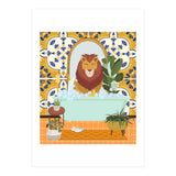 Lion Bathing in Moroccan Style Bathroom (Print Only) thumbnail