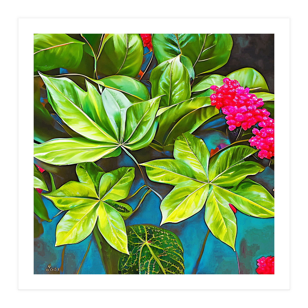 Bloom Like Never Before, Botanical Nature Jungle Plants, Bohemian Floral Blossom Forest Painting (Print Only)