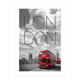 Red Buses in London | Text & Skyline (Print Only) thumbnail