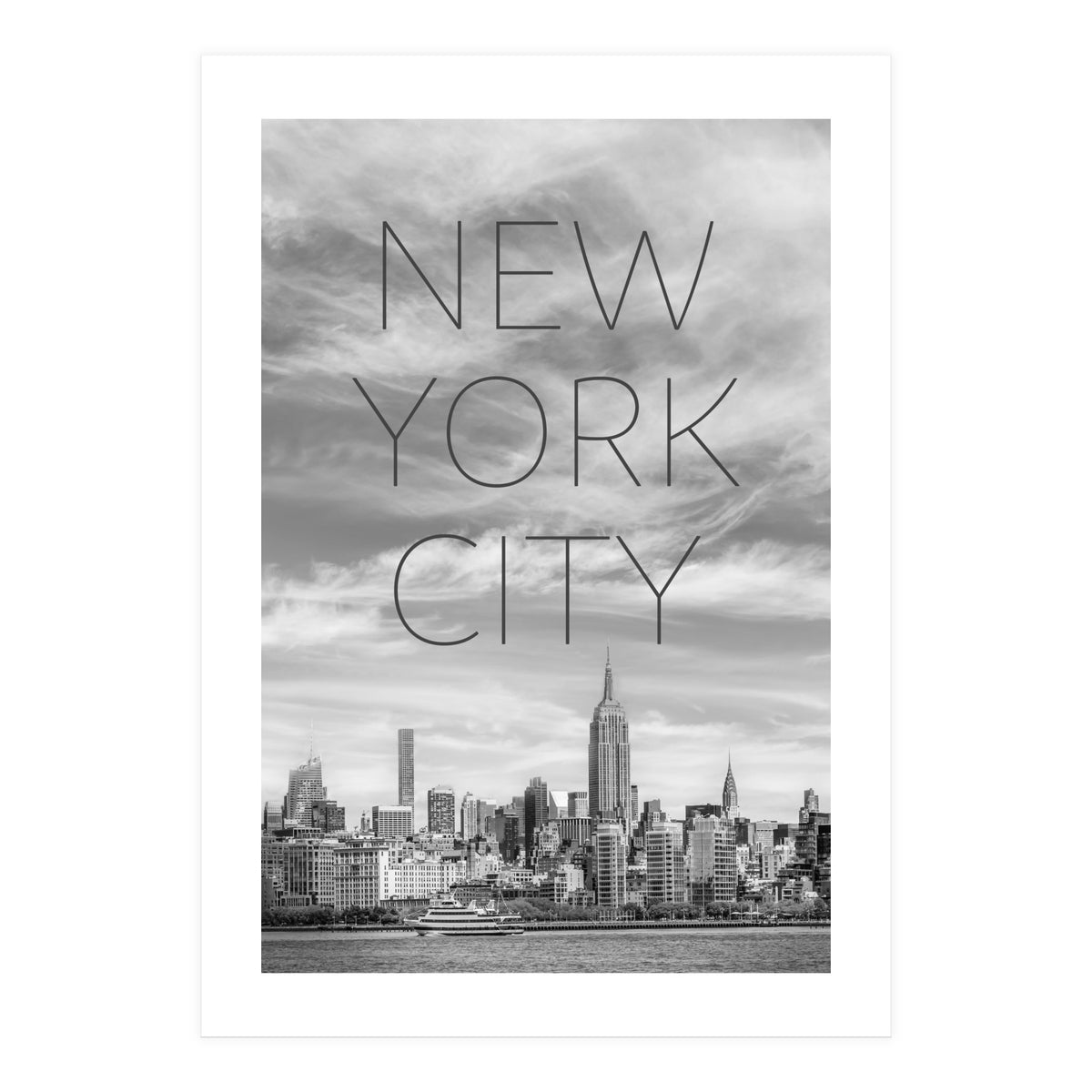 NYC Midtown Manhattan | Text & Skyline (Print Only)