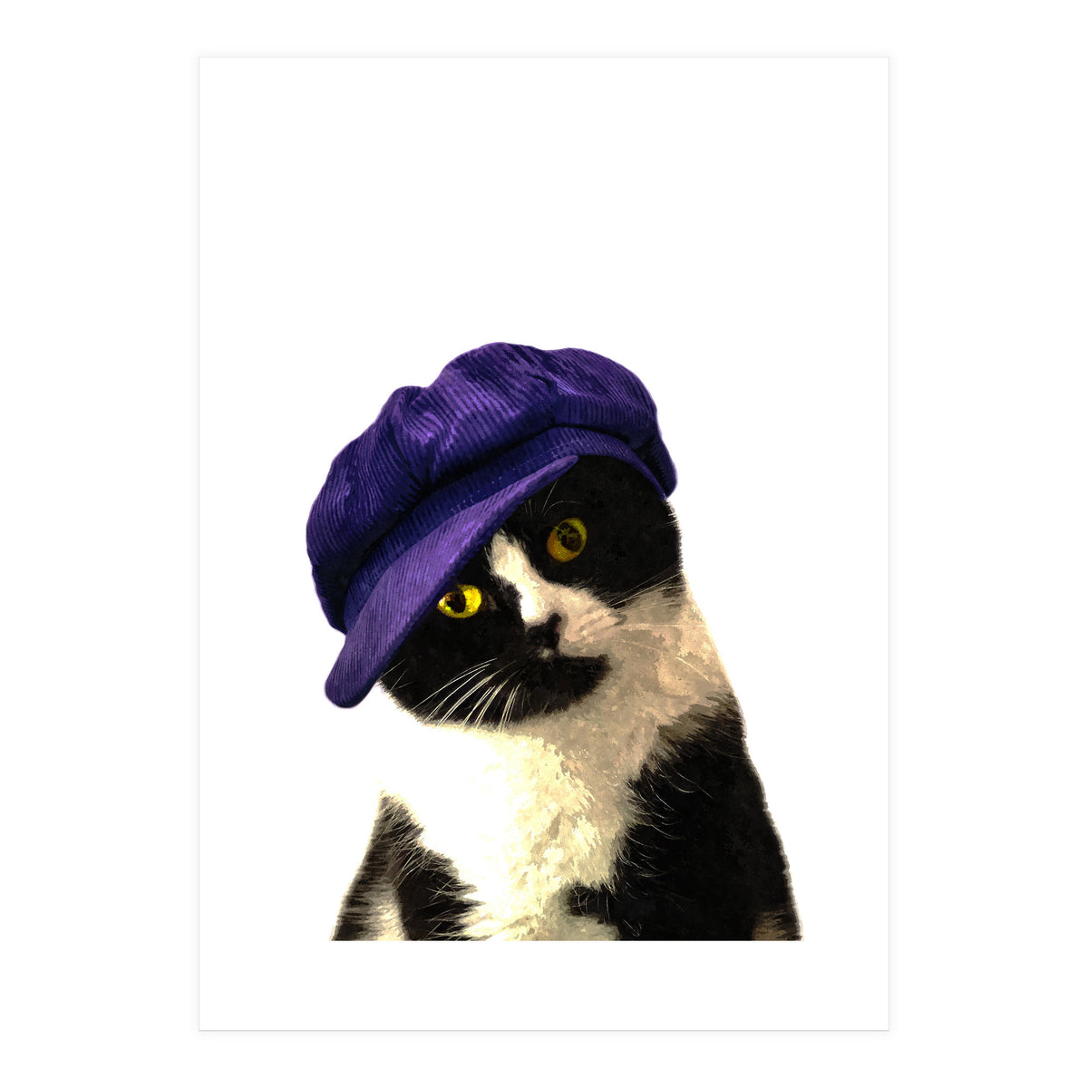 Cat Blue Hat (Print Only)
