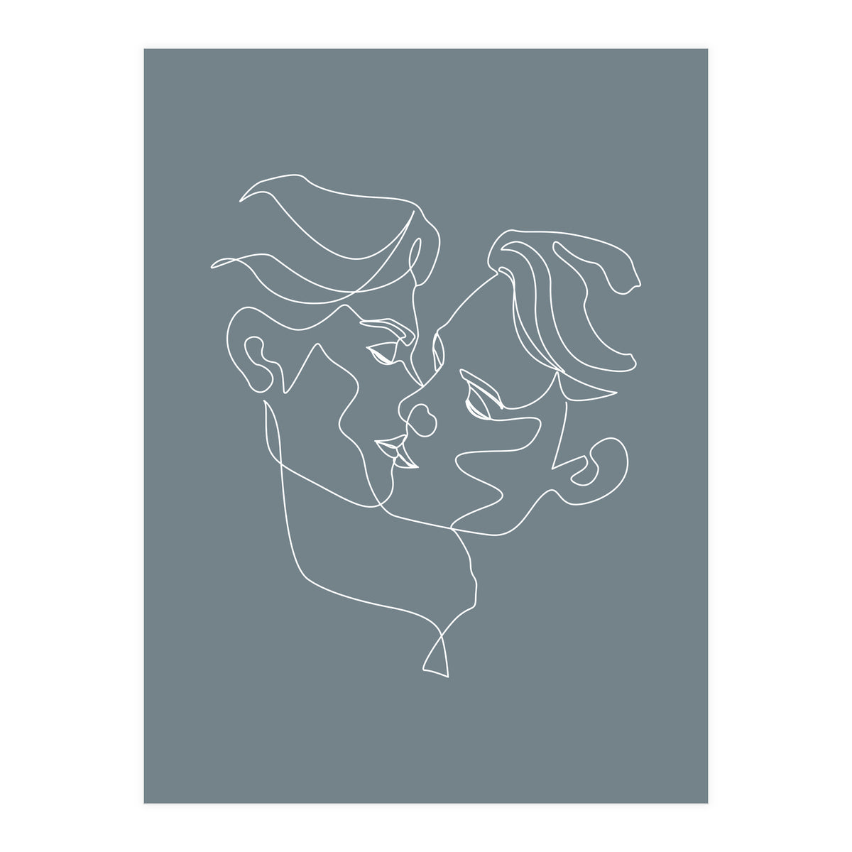 gay love line art-blue (Print Only)