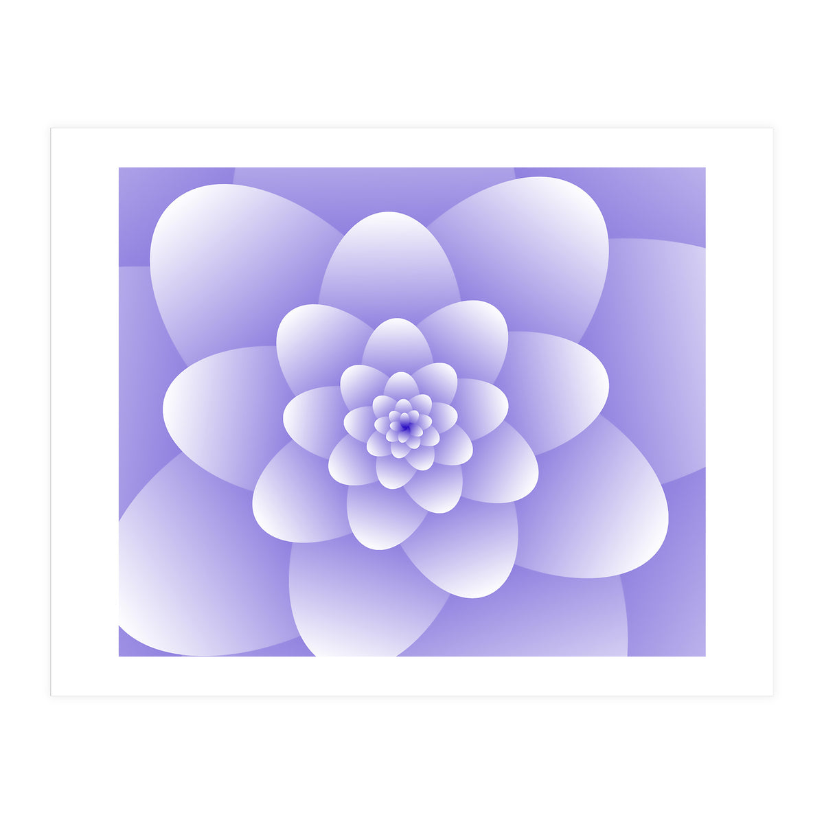 3d Abstract Purple Floral Spiral  (Print Only)