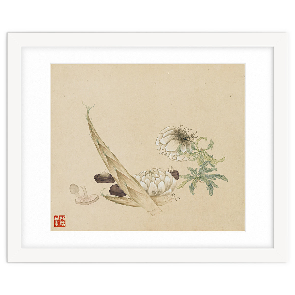 Wang Chengyu ~flowers, Vegetables, Lilies, Bamboo Shoots, Leaves, Mushrooms, Vegetables