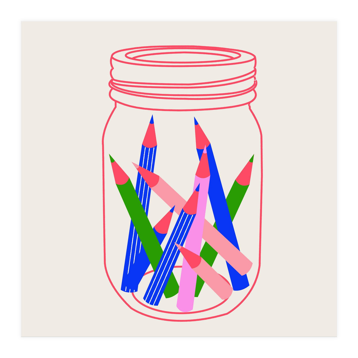 Jar Of Pencils (Print Only)