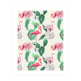 Flamingos, geometric and flowers (Print Only) thumbnail