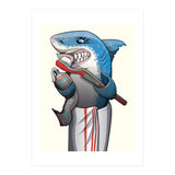 Great White Shark Brushing Teeth (Print Only) thumbnail