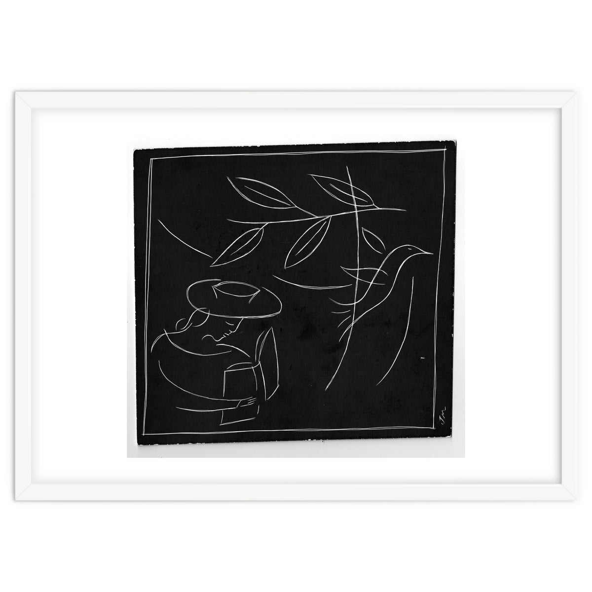 Woman With Bird And Book