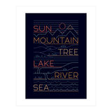 Sun, Mountain, Tree (Print Only) thumbnail