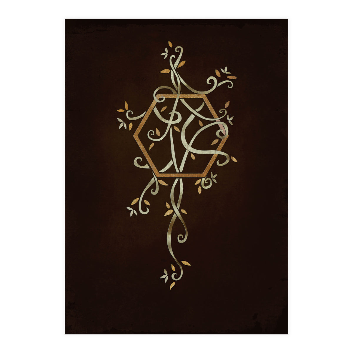 Flowering golden hexagon (Print Only)