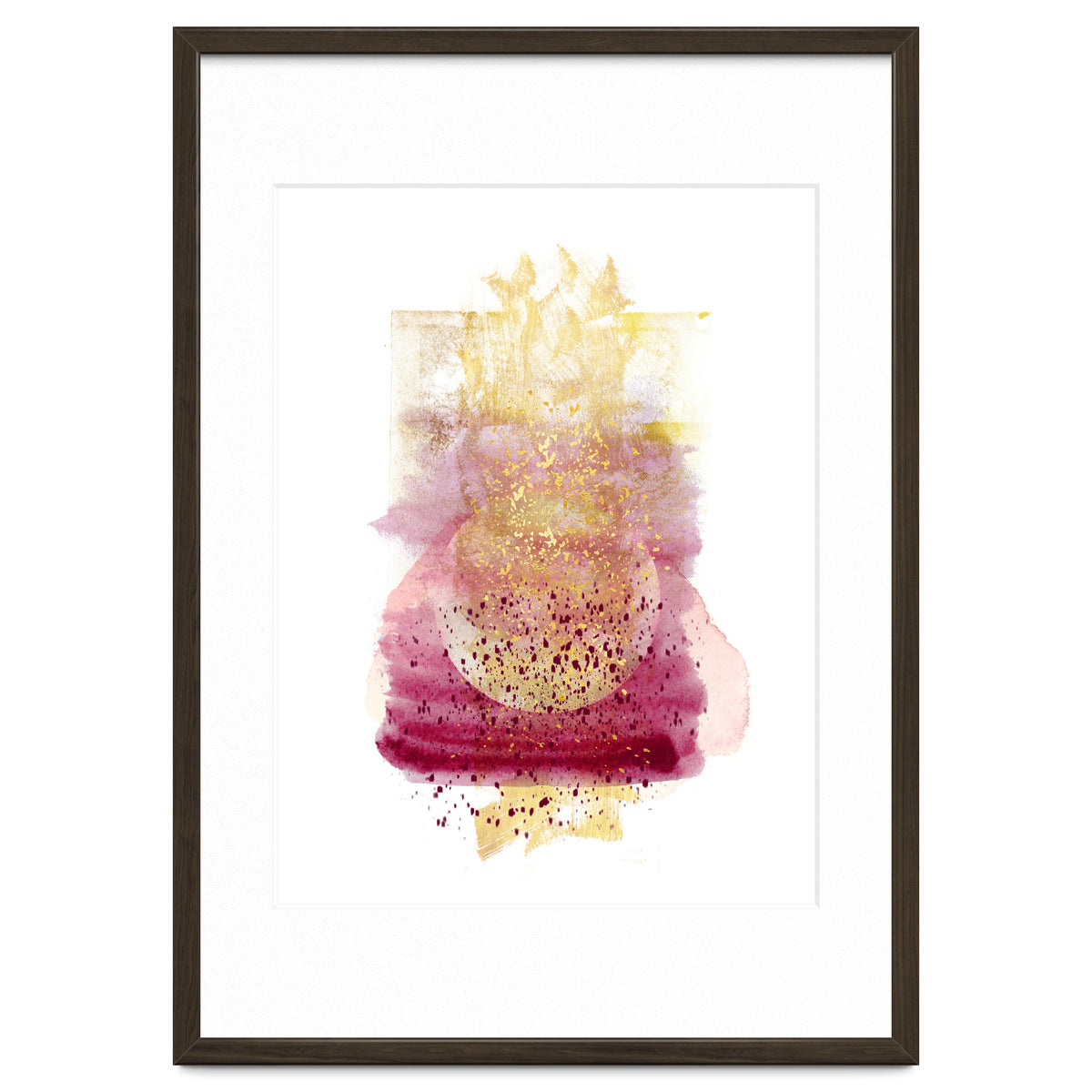 Abstract watercolour summer moon