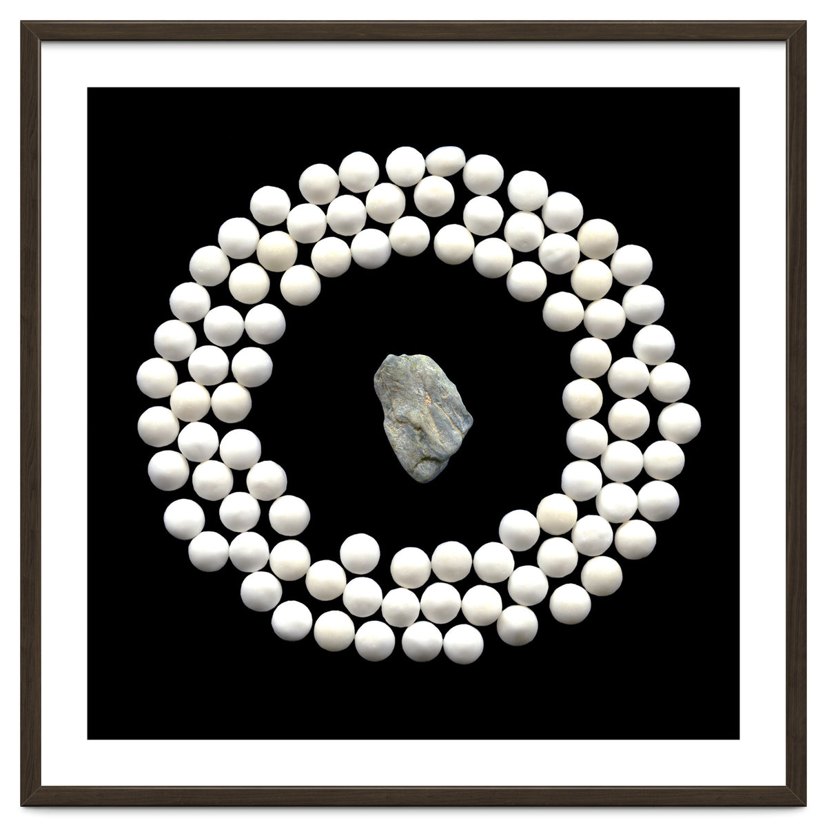 White pearls and stone