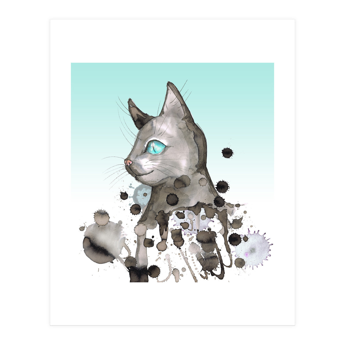 Wild grunge cat (Print Only)