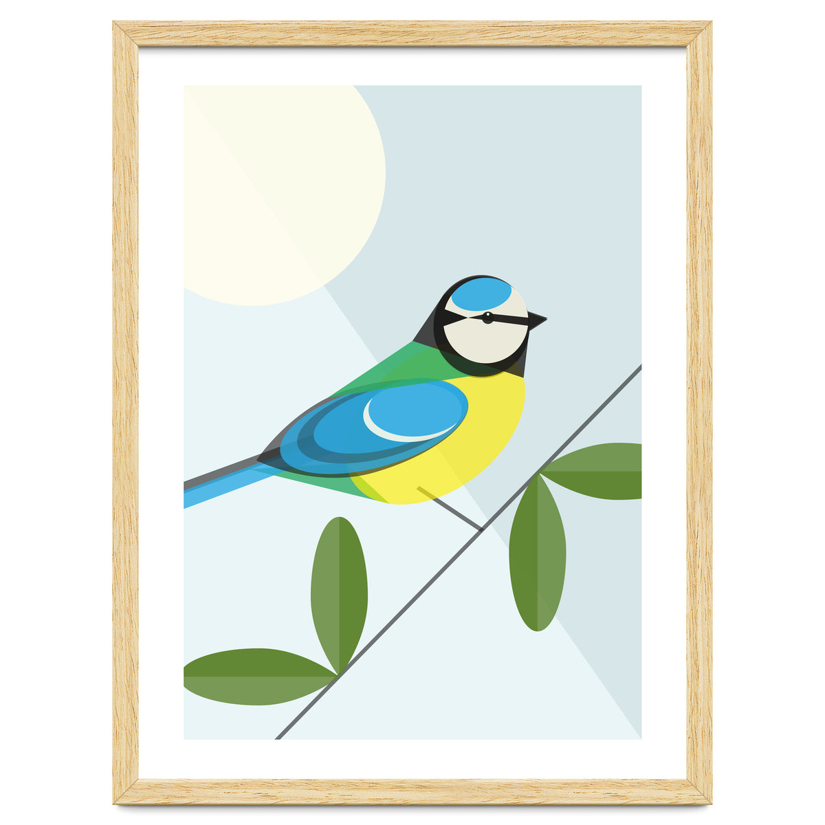 Mid Century Geometric Blue Tit