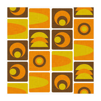 70s Cube Geo Brown  (Print Only)